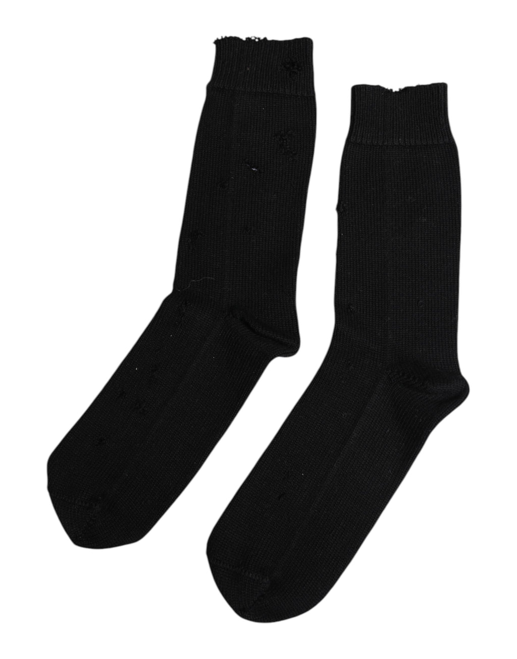 Svarta enfärgade stretchiga herrstrumpor med mitten av vaden