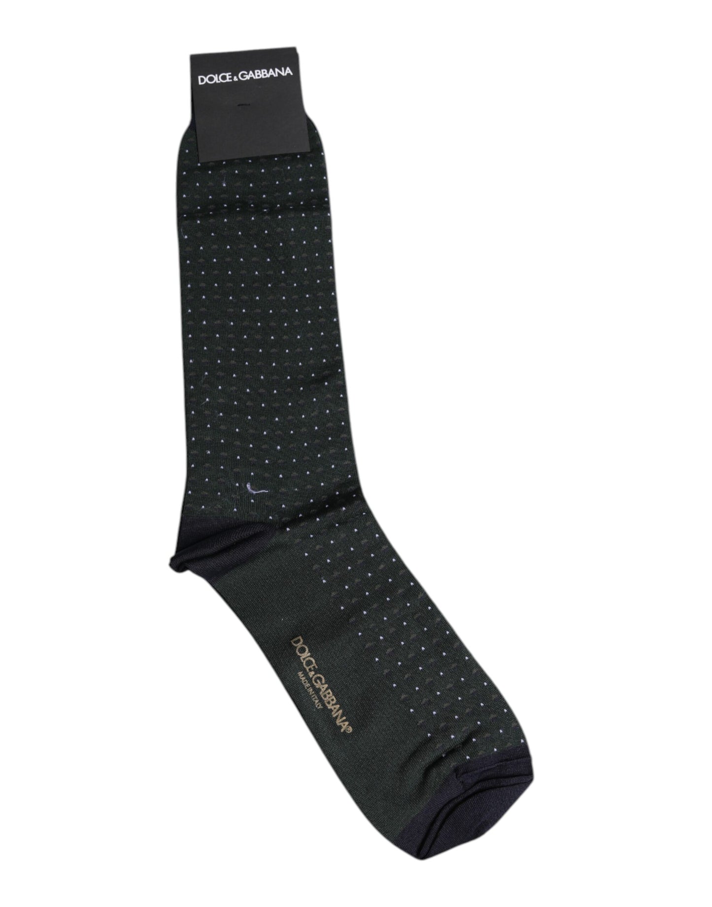 Dolce & Gabbana Black Polka Dots Cotton Mid Calf Socks