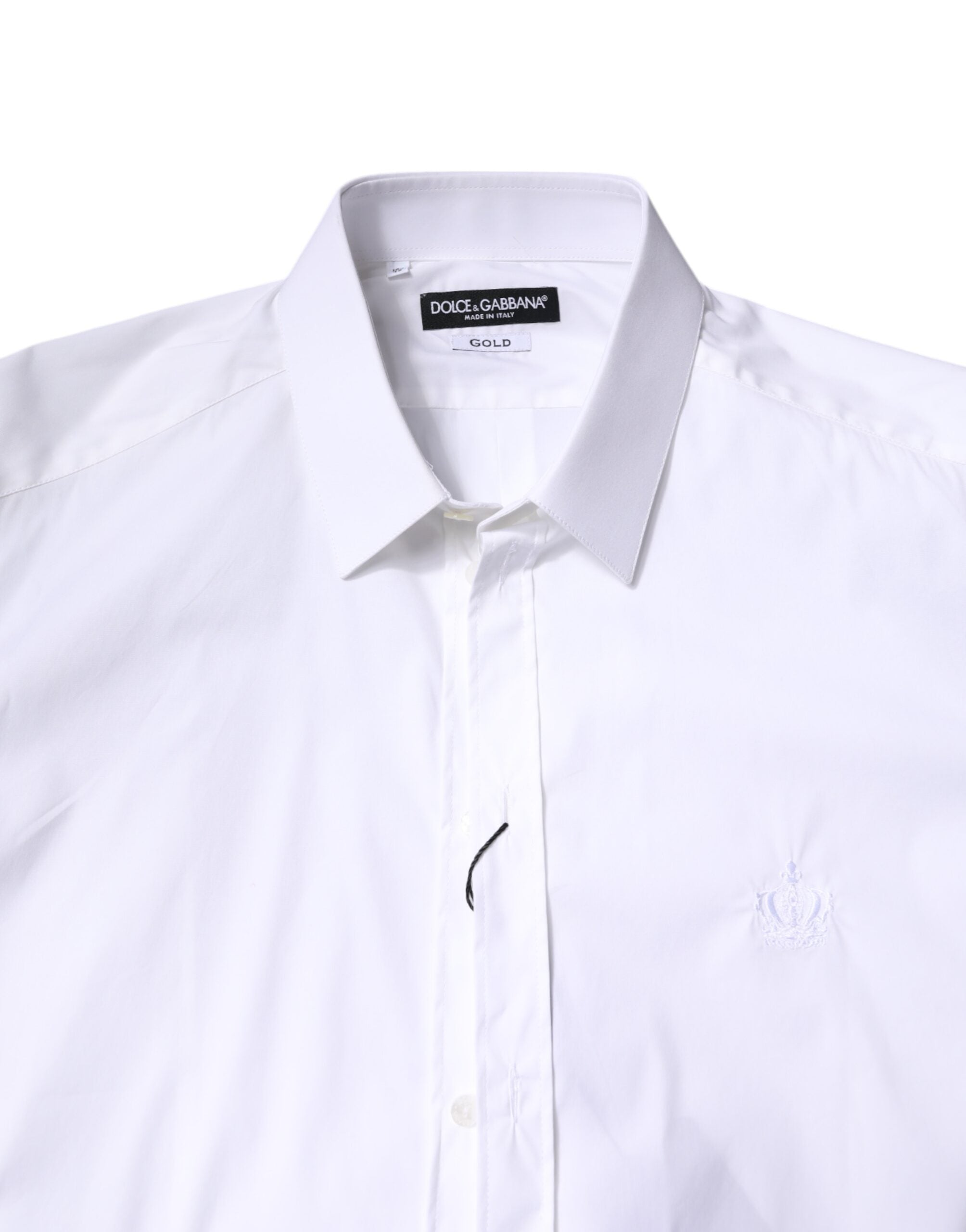 Dolce & Gabbana White Cotton GOLD Men Dress Formal Shirt