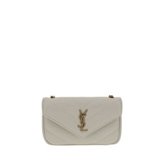 Saint Laurent White Lamb Ovis Aries Aries Shoulder Bag