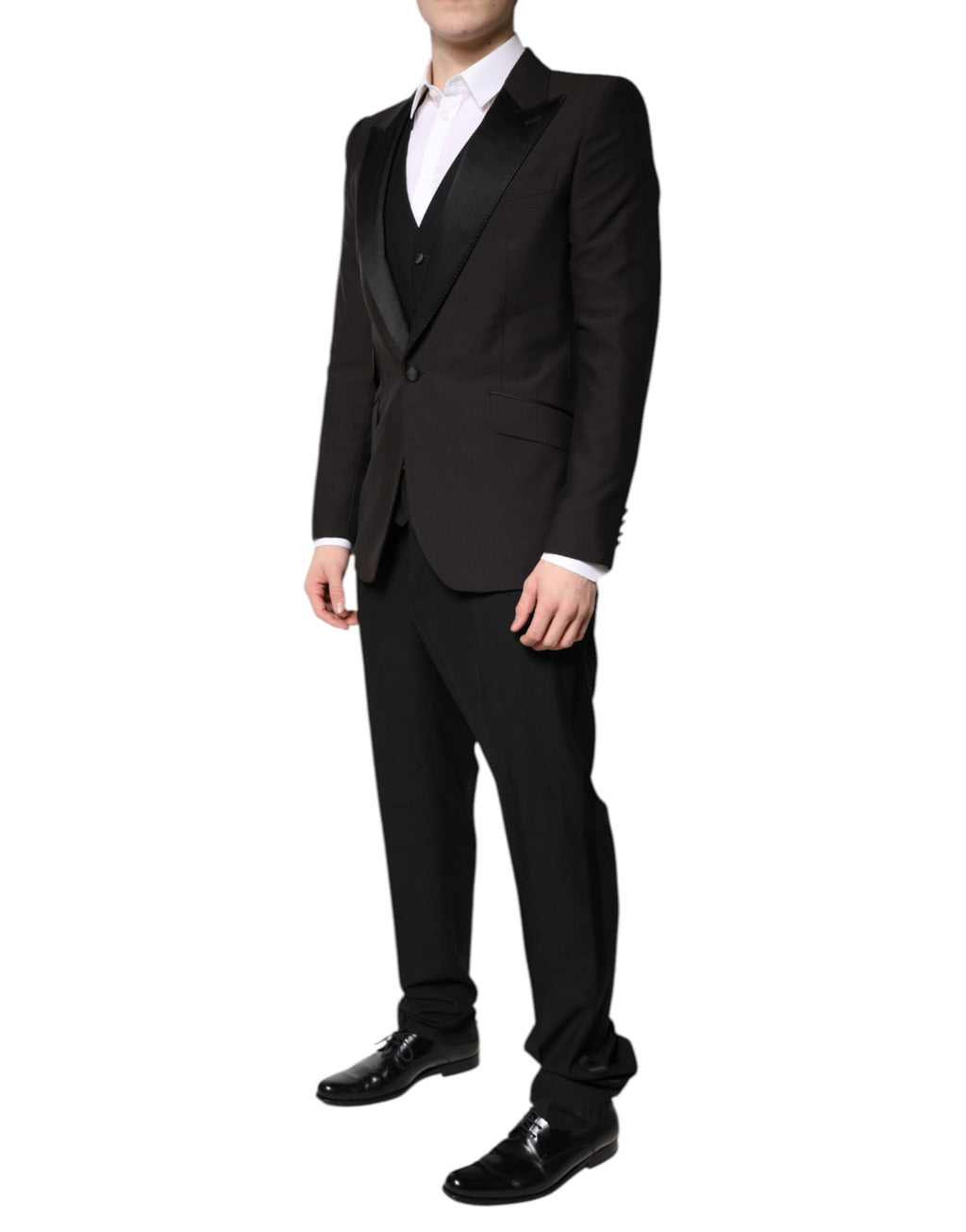 Svart enkeltspent formelt 3-delt dress