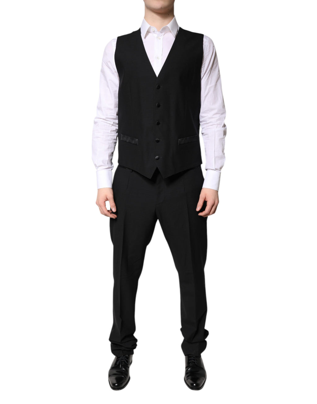Svart enkeltspent formelt 3-delt dress