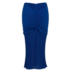 Tom Ford Blue Viscose Midi Skirt