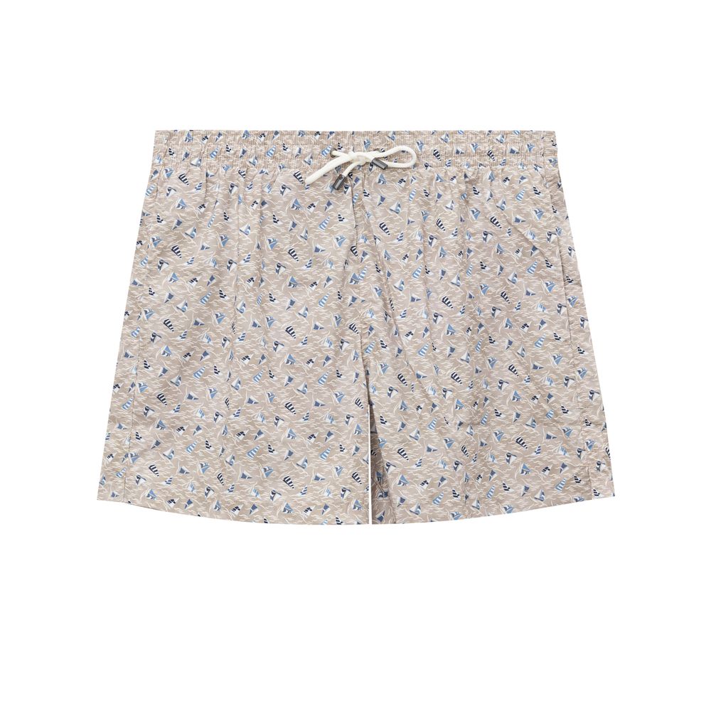 Beige badshorts i polyester