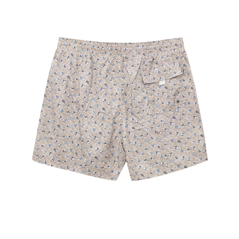 Beige badshorts i polyester