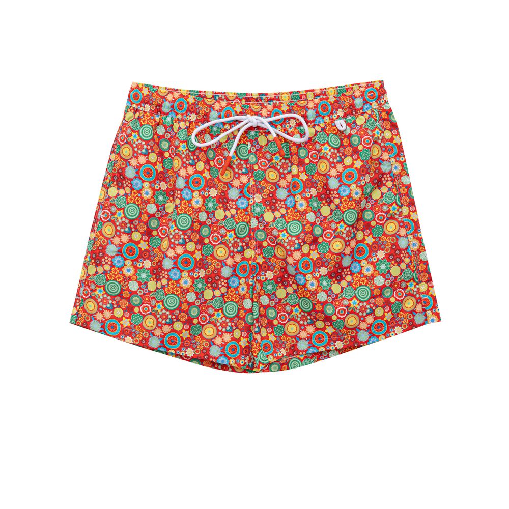 Röda badshorts i polyester