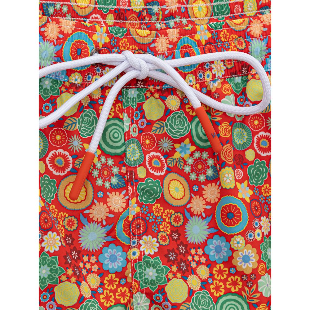 Röda badshorts i polyester