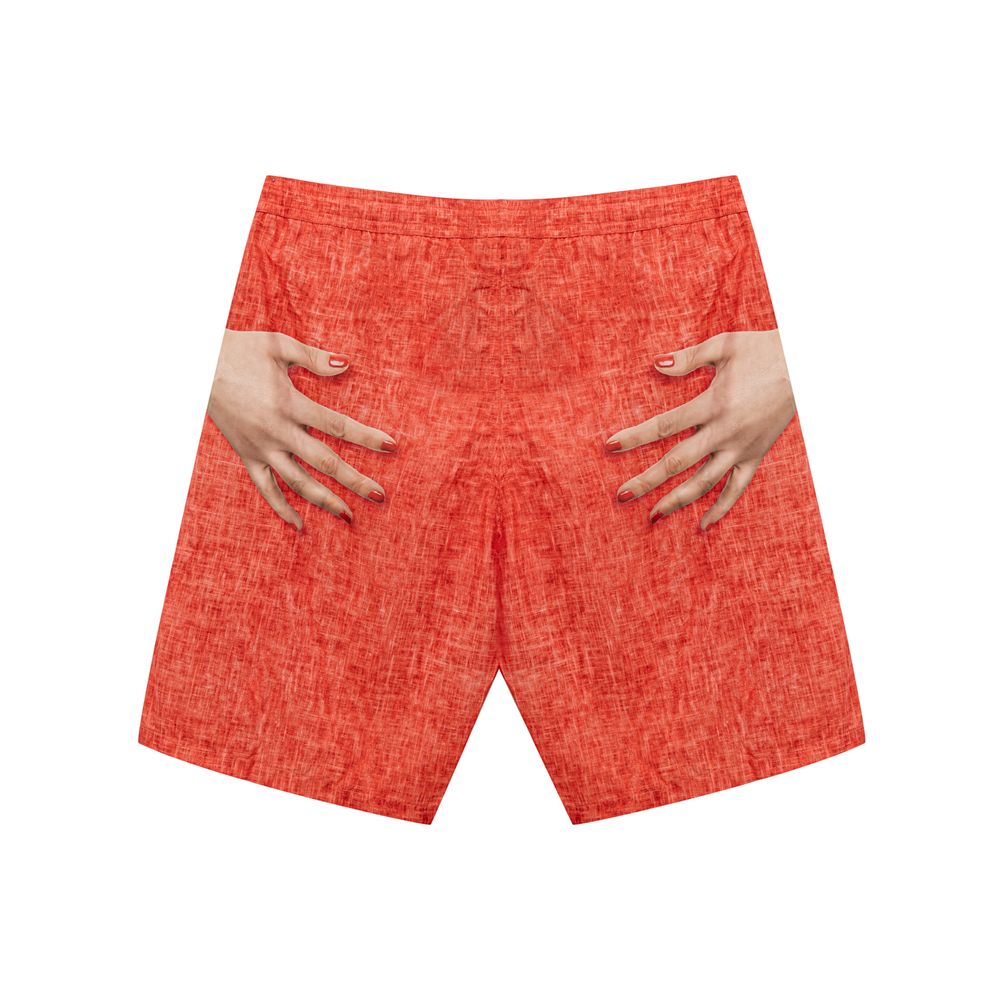 Röda badshorts i polyester