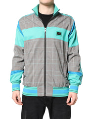 Dolce & Gabbana Multicolor Plaid Full Zip Windbreaker Jacket