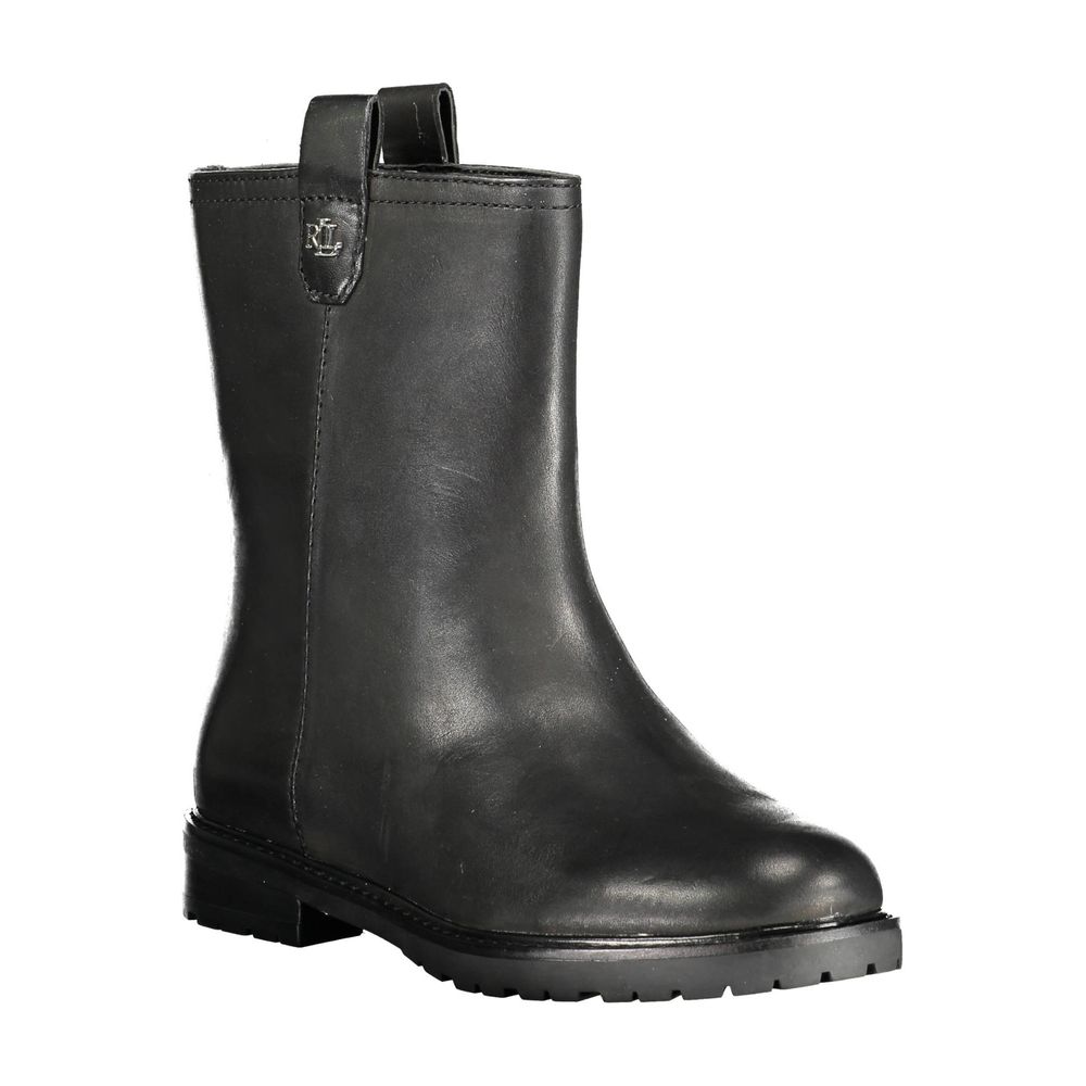 Ralph Lauren Black Leather Women Boot
