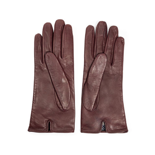 Dolce & Gabbana Burgundy Leather Gloves
