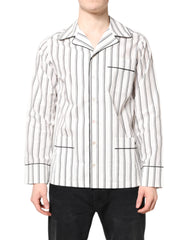 Dolce & Gabbana White Stripes Lounge Pajama Sleepwear Shirt