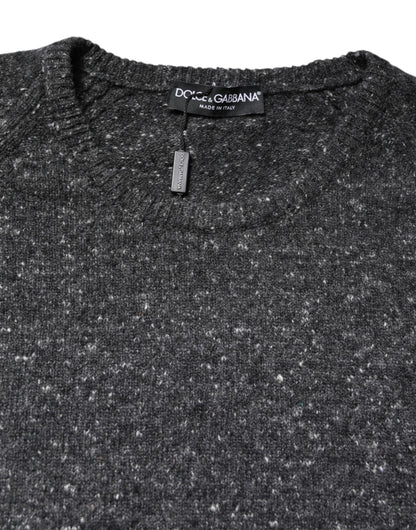 Dolce &amp; Gabbana Grå Stickad Ulltröja Rundhalsad