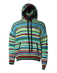 Dolce & Gabbana Multicolor Cotton Hooded Pullover Sweater