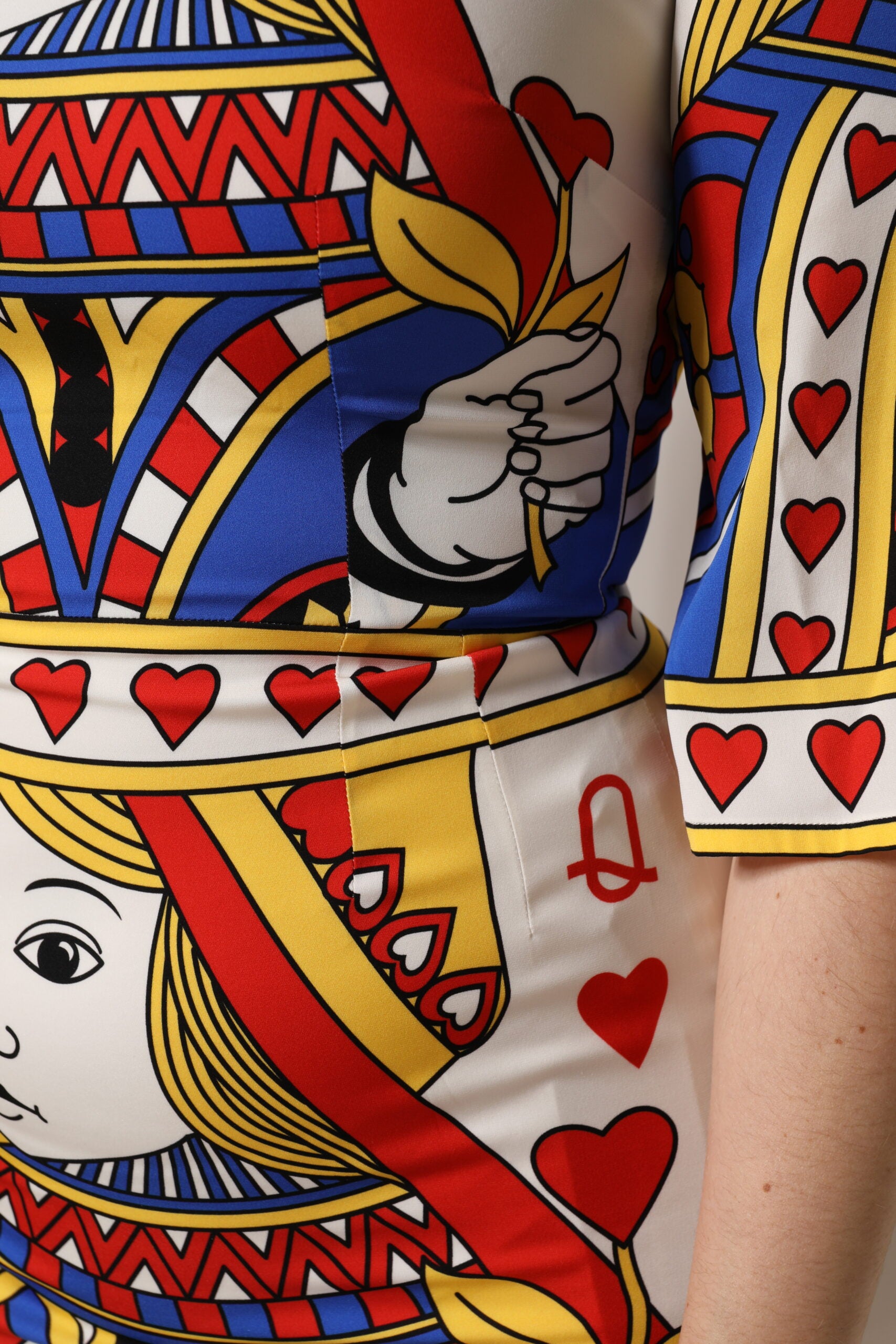 Vit Queen Of Heart Kortärmad Midiklänning