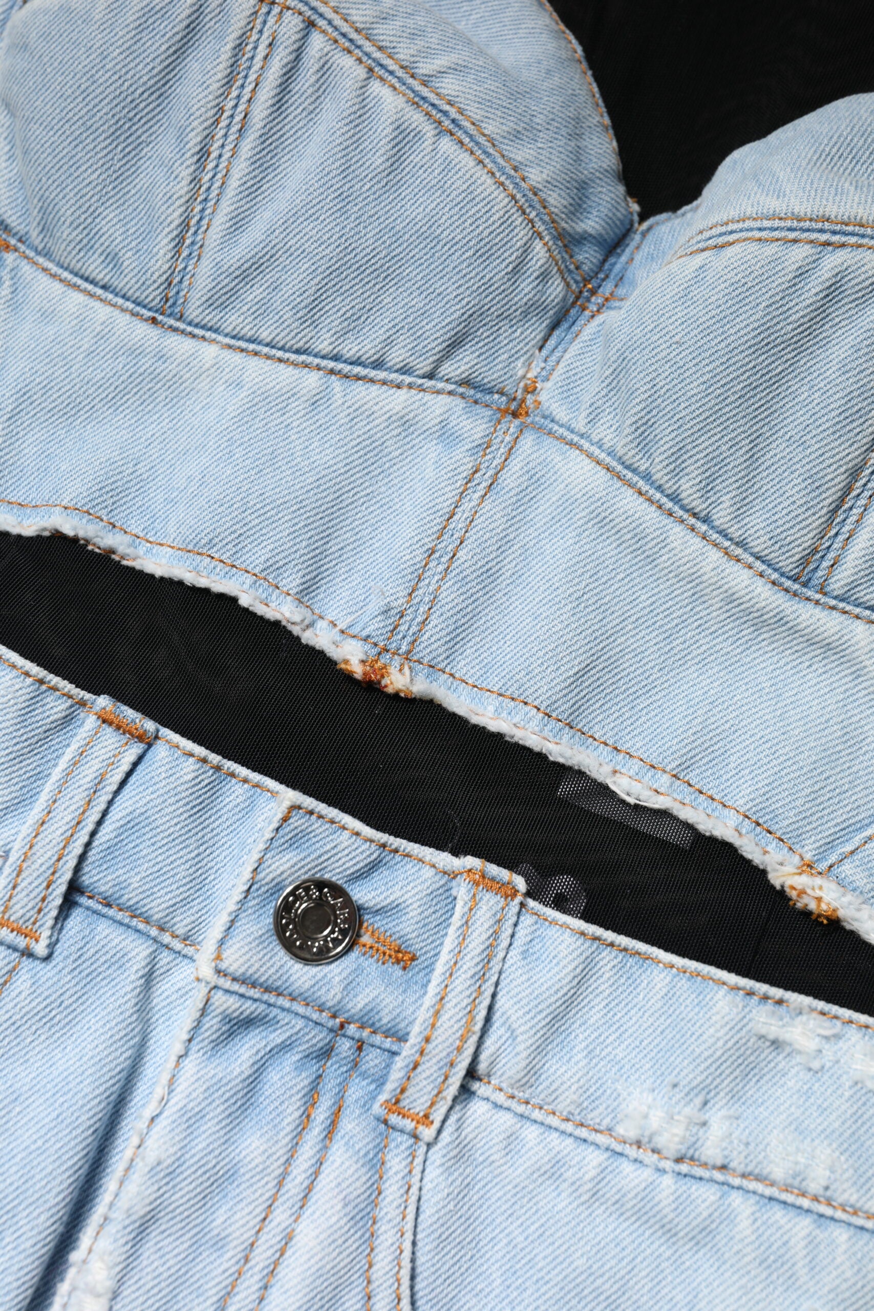 Svartblå långärmad denim miniklänning