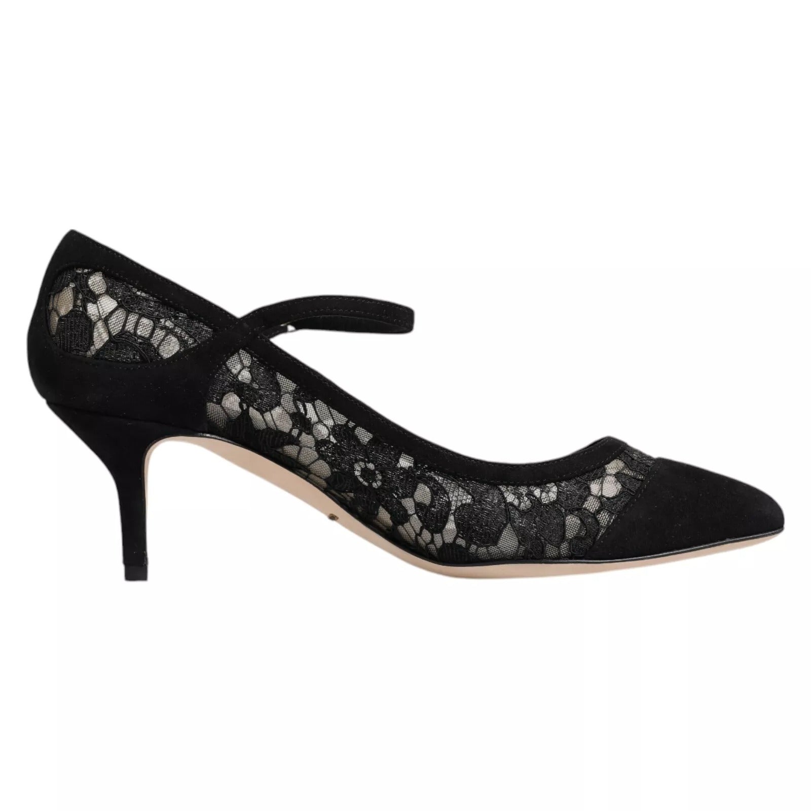 Svarta Mary Jane Taormina Pumps i spets
