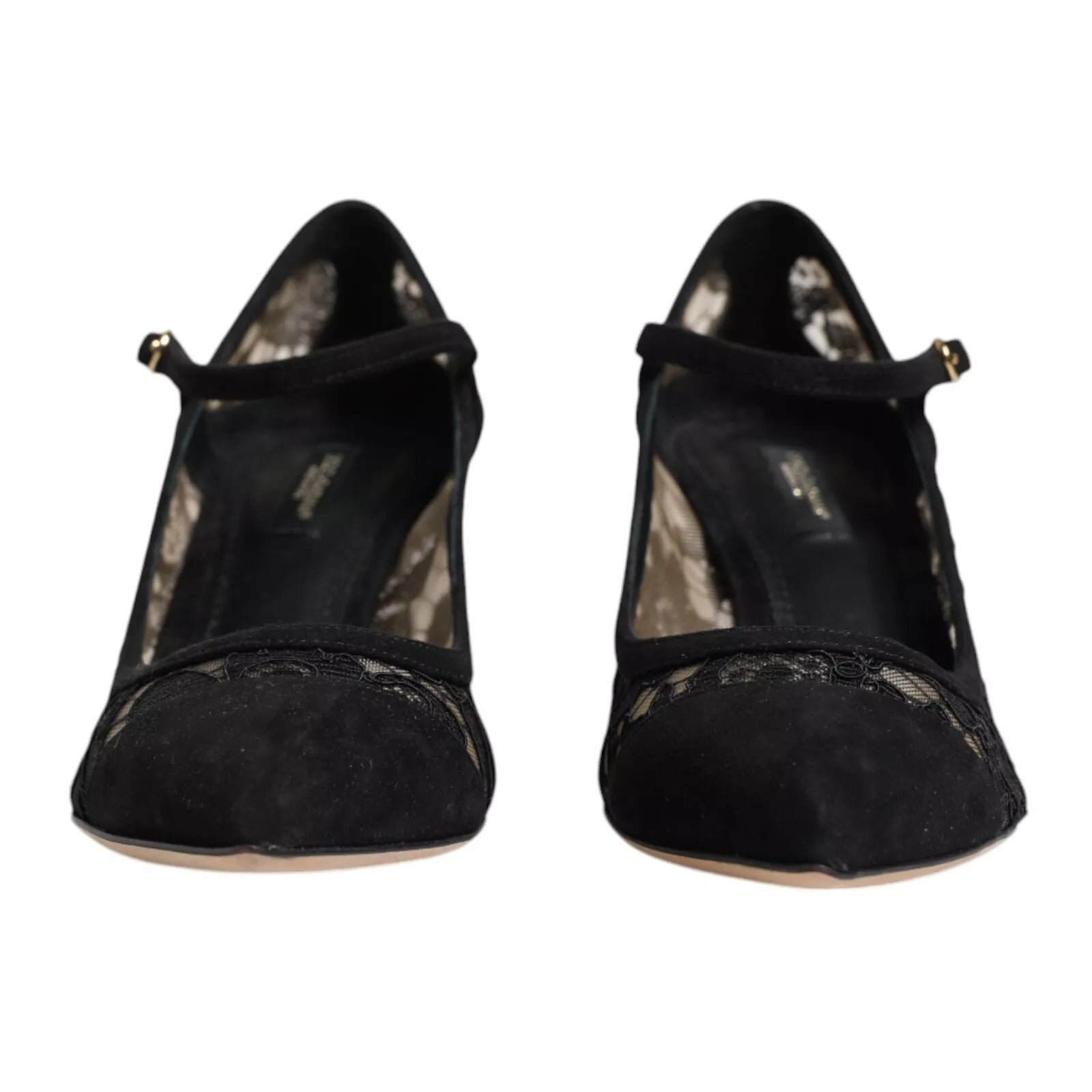 Svarta Mary Jane Taormina Pumps i spets