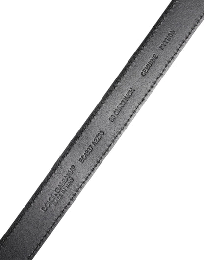 Dolce & Gabbana Red Exotic Leather Brass Metal Buckle Belt