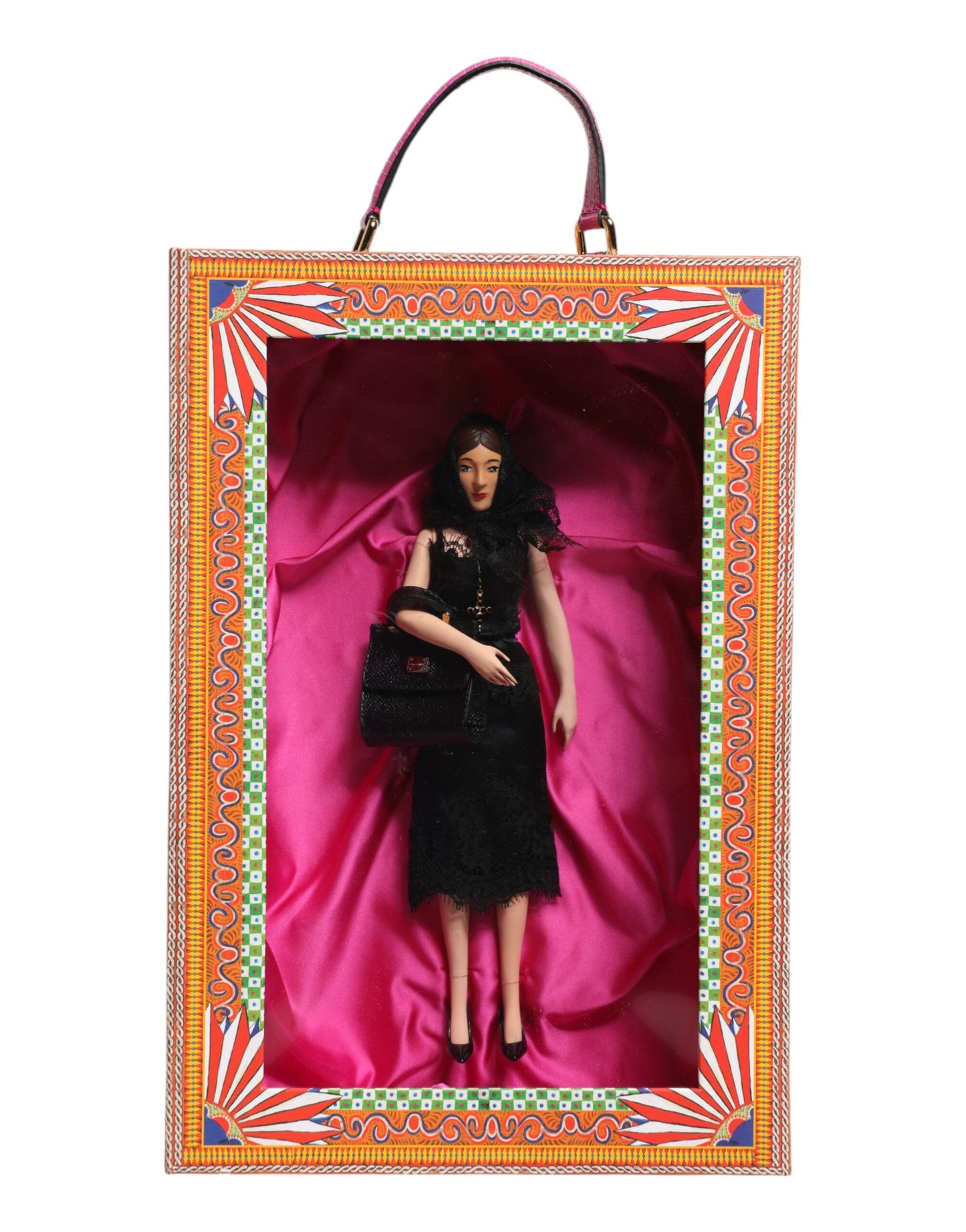 Dolce & Gabbana Black Dress Ceramic Porcelain Fashion Leather Sicily Dolls