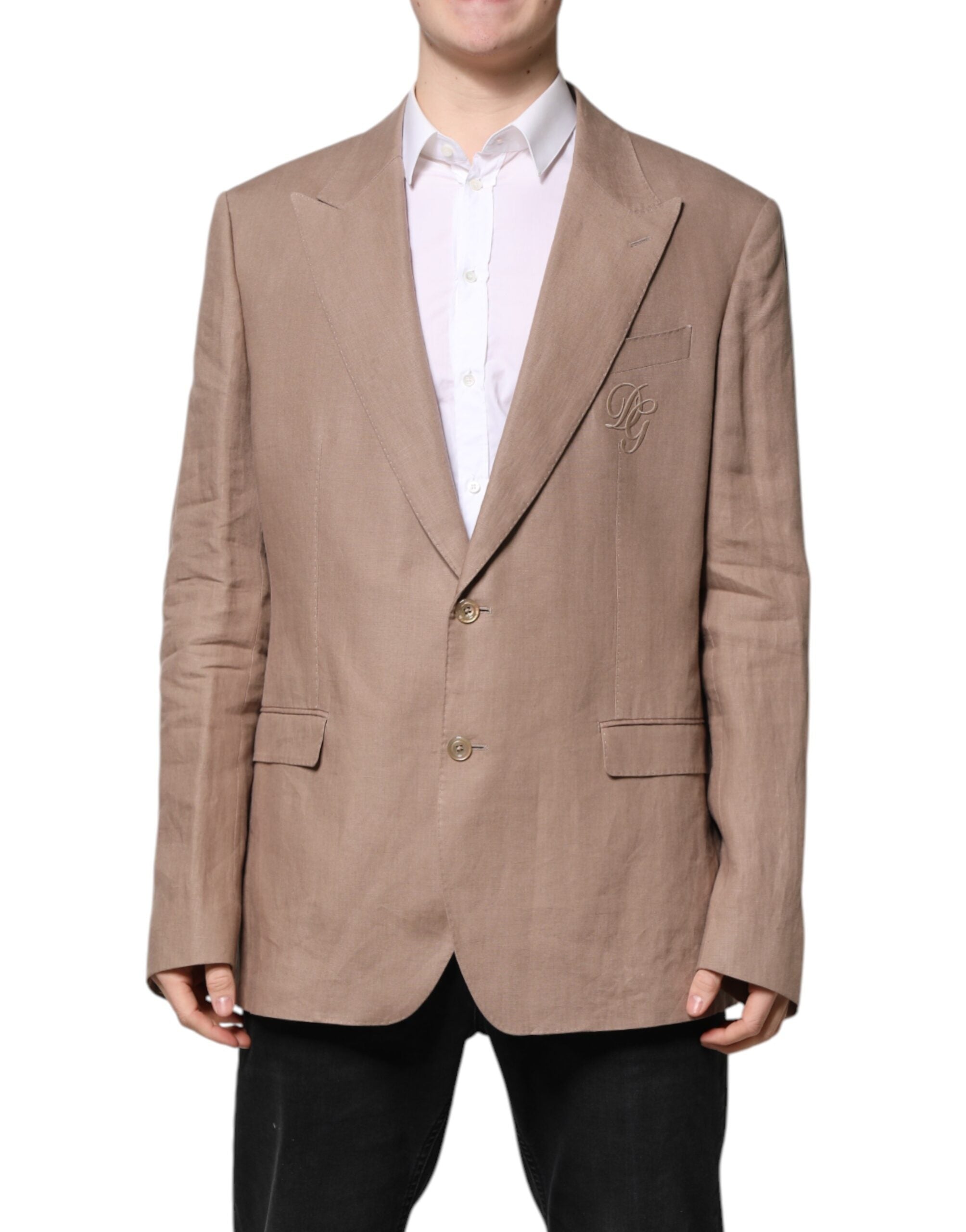 Beige TAORMINA enkeltspent frakkblazer