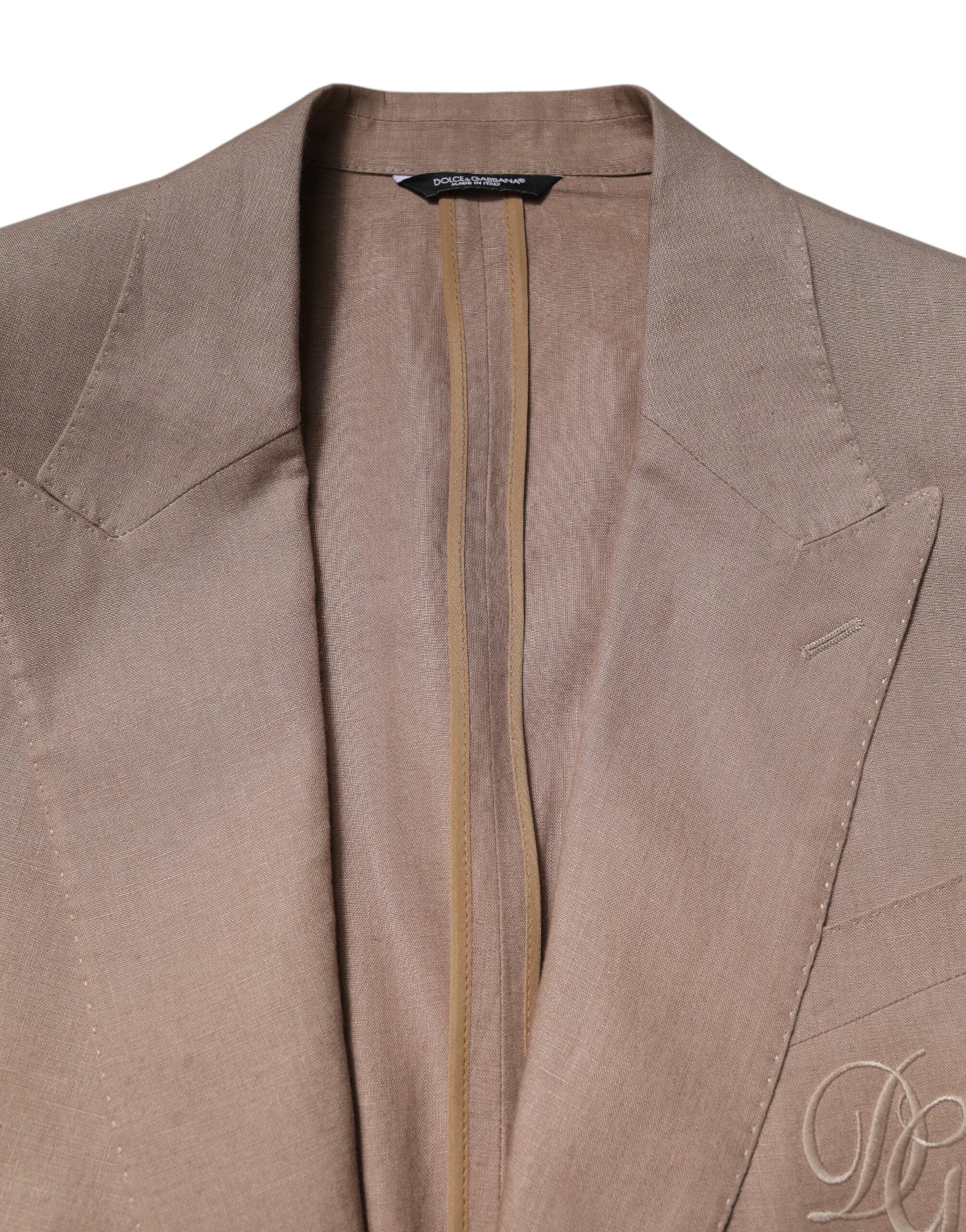 Beige TAORMINA enkeltspent frakkblazer