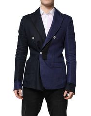 Dolce & Gabbana Navy Blue Double Breasted Suit Coat Blazer