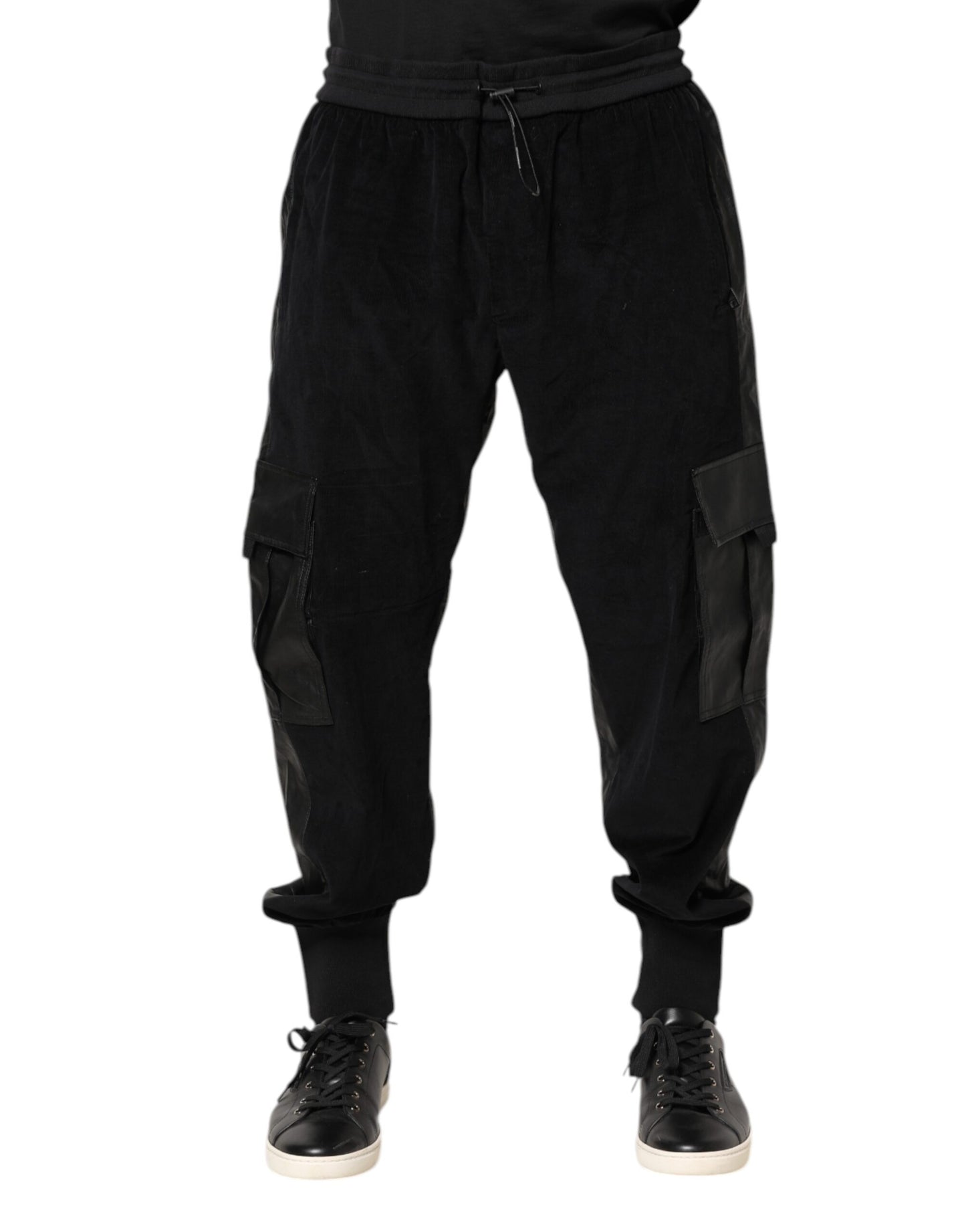 Dolce &amp; Gabbana Svarta Bomull Cargo Jogger Träningsbyxor