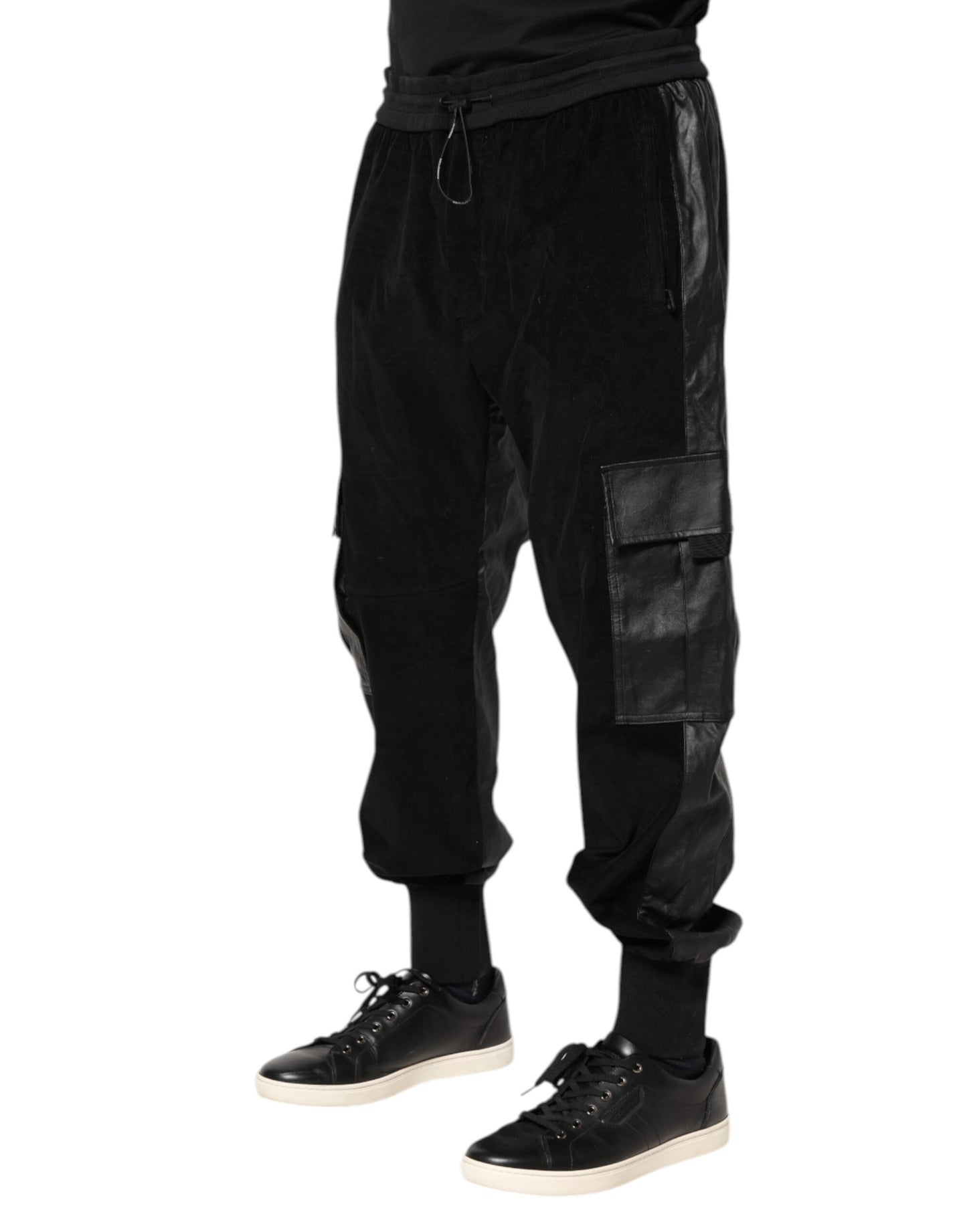 Dolce &amp; Gabbana Svarta Bomull Cargo Jogger Träningsbyxor