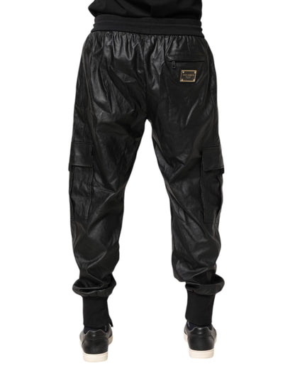 Dolce &amp; Gabbana Svarta Bomull Cargo Jogger Träningsbyxor