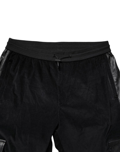 Dolce &amp; Gabbana Svarta Bomull Cargo Jogger Träningsbyxor
