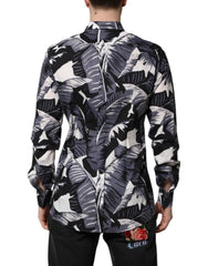 Dolce & Gabbana Multicolor GOLD Cotton Banana Leaf Print Shirt