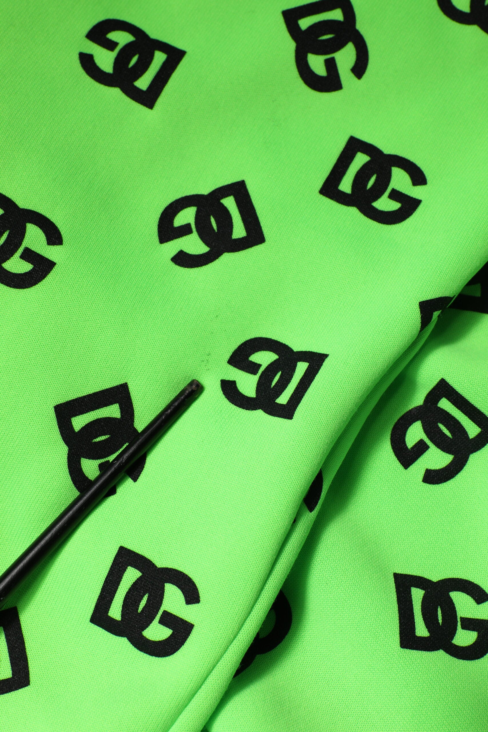 Dolce & Gabbana Green Polyester DGLogo Print Hooded Sweater