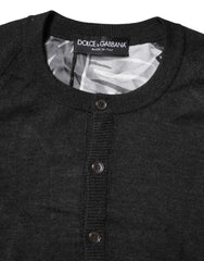 Dolce & Gabbana Black Printed Knitted Men Pullover Sweater