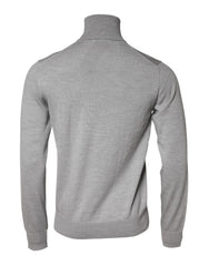 Dolce & Gabbana Gray Wool Knitted Men Pullover Sweater