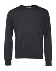 Dolce & Gabbana Gray Wool Logo Knitted Men Pullover Sweater
