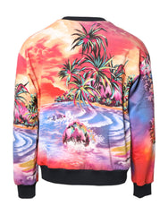 Dolce & Gabbana Multicolor Print Crew Neck Pullover Sweater