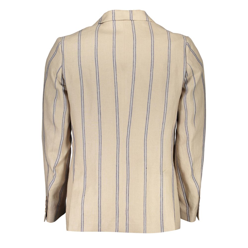 Beige linnejacka för män