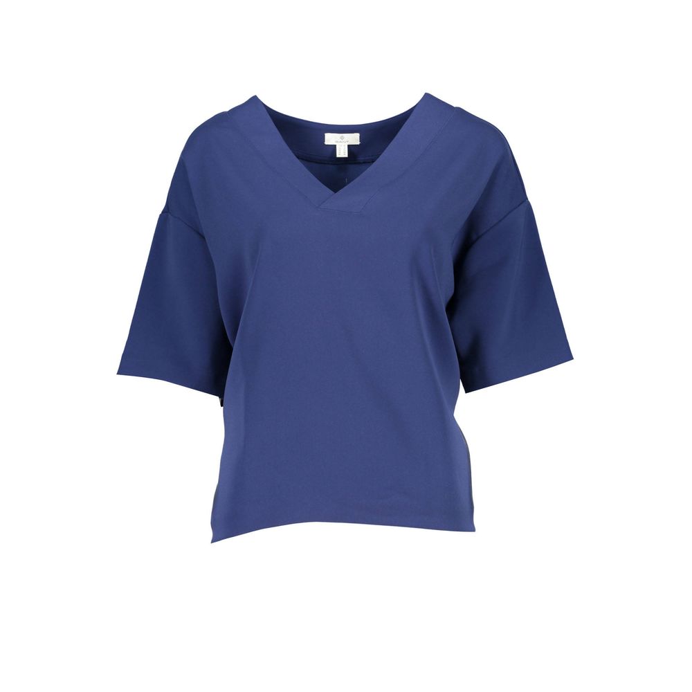 Blå bomull unisex-t-shirt