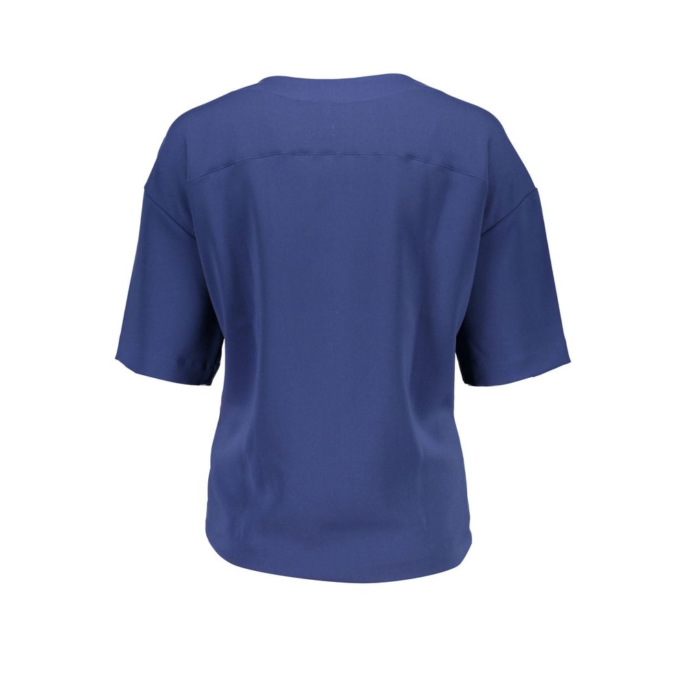 Blå bomull unisex-t-shirt