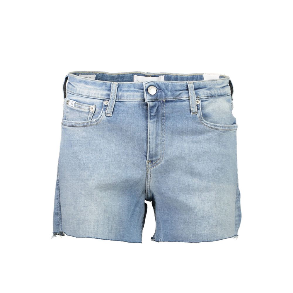 Ljusblå bomullsshorts för kvinnor