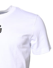 Dolce & Gabbana White Cotton DG Embroidery Crew Neck T-shirt