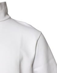 Dolce & Gabbana White Cotton Turtleneck DG Applique T-shirt