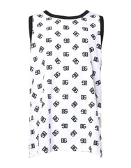 Dolce & Gabbana White Polyester Sleeveless DG Logo T-shirt