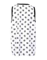 Dolce & Gabbana White Polyester Sleeveless DG Logo T-shirt