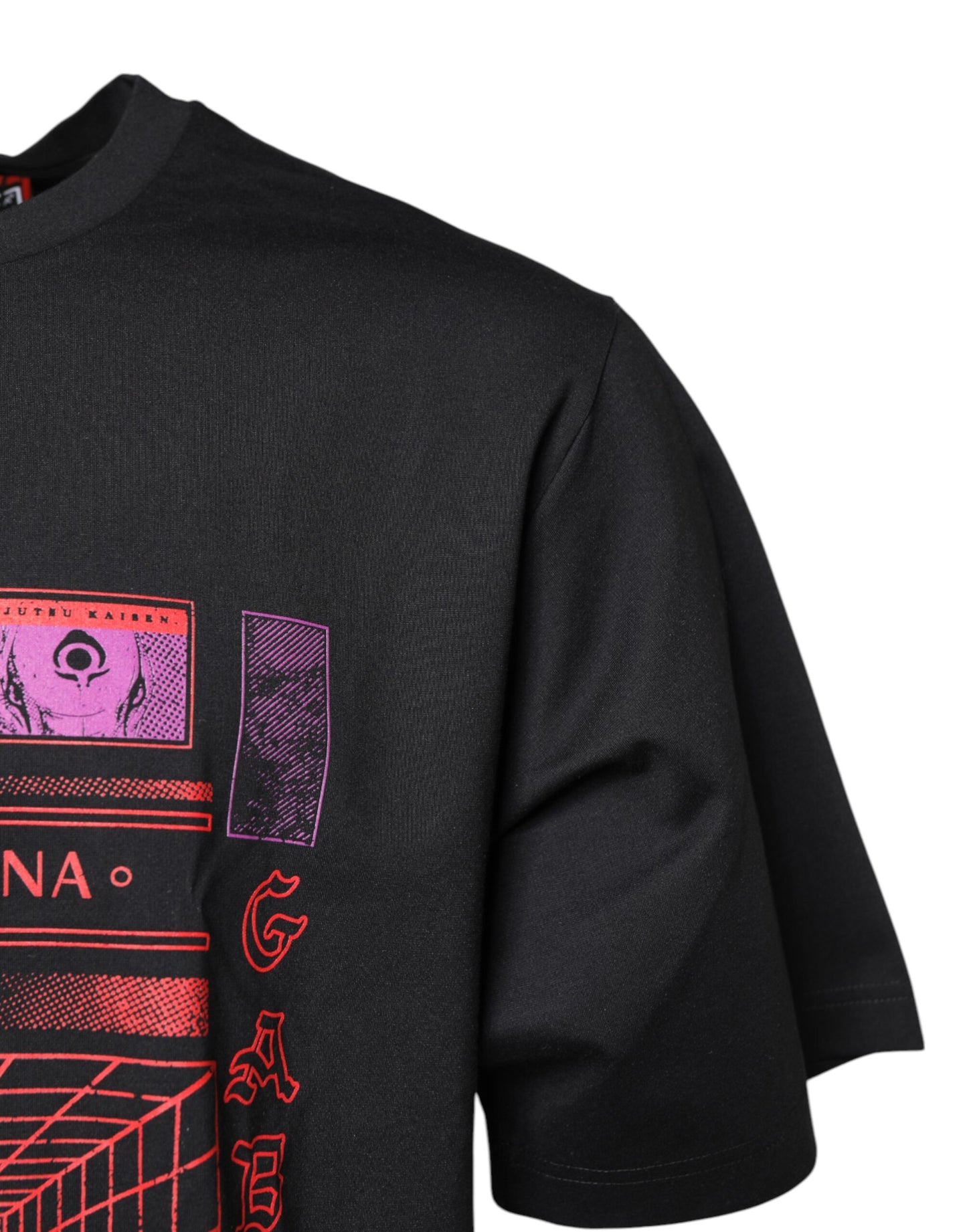 Dolce &amp; Gabbana svart bomulls-T-skjorte med rund hals og grafisk trykk