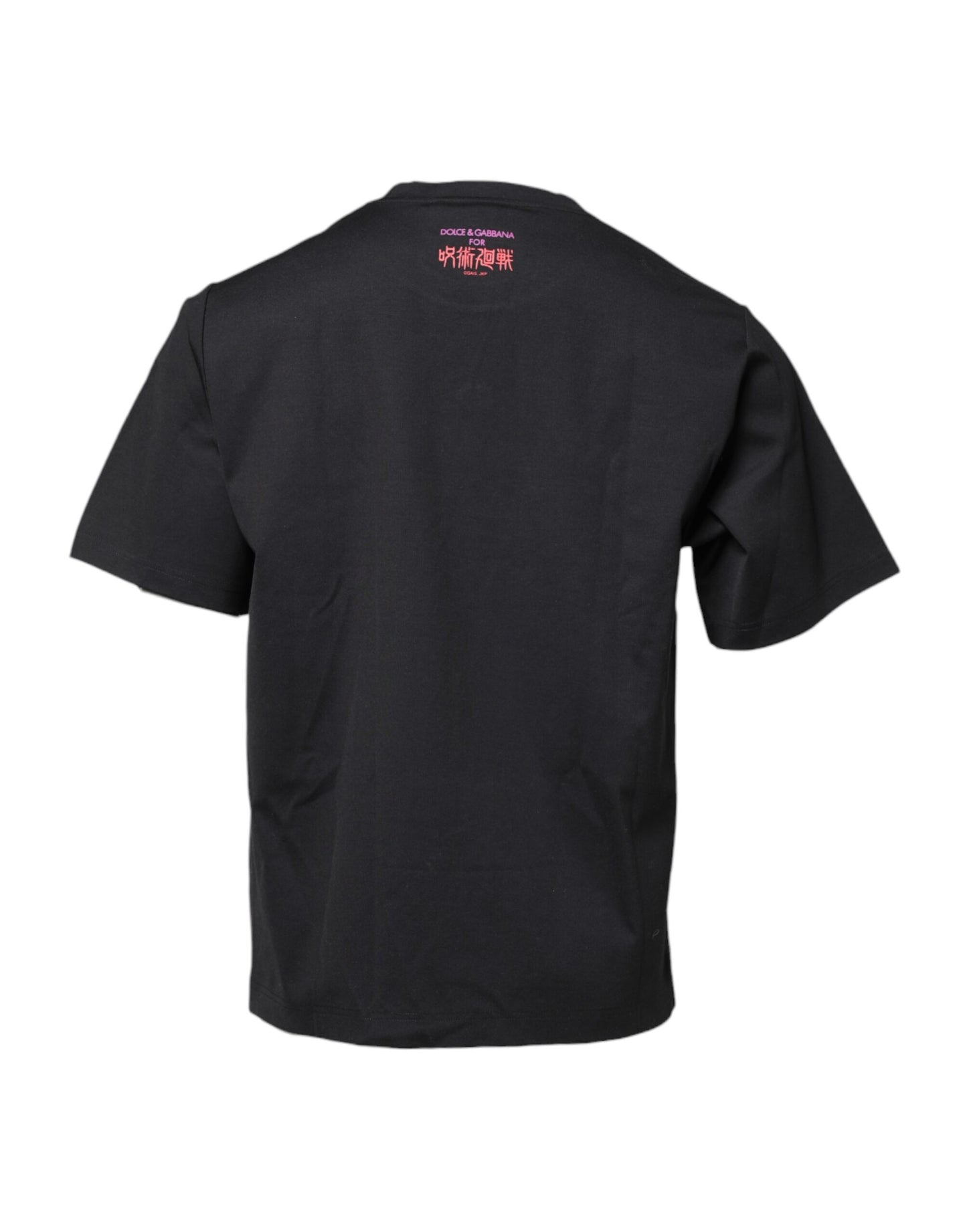 Dolce &amp; Gabbana svart bomulls-T-skjorte med rund hals og grafisk trykk