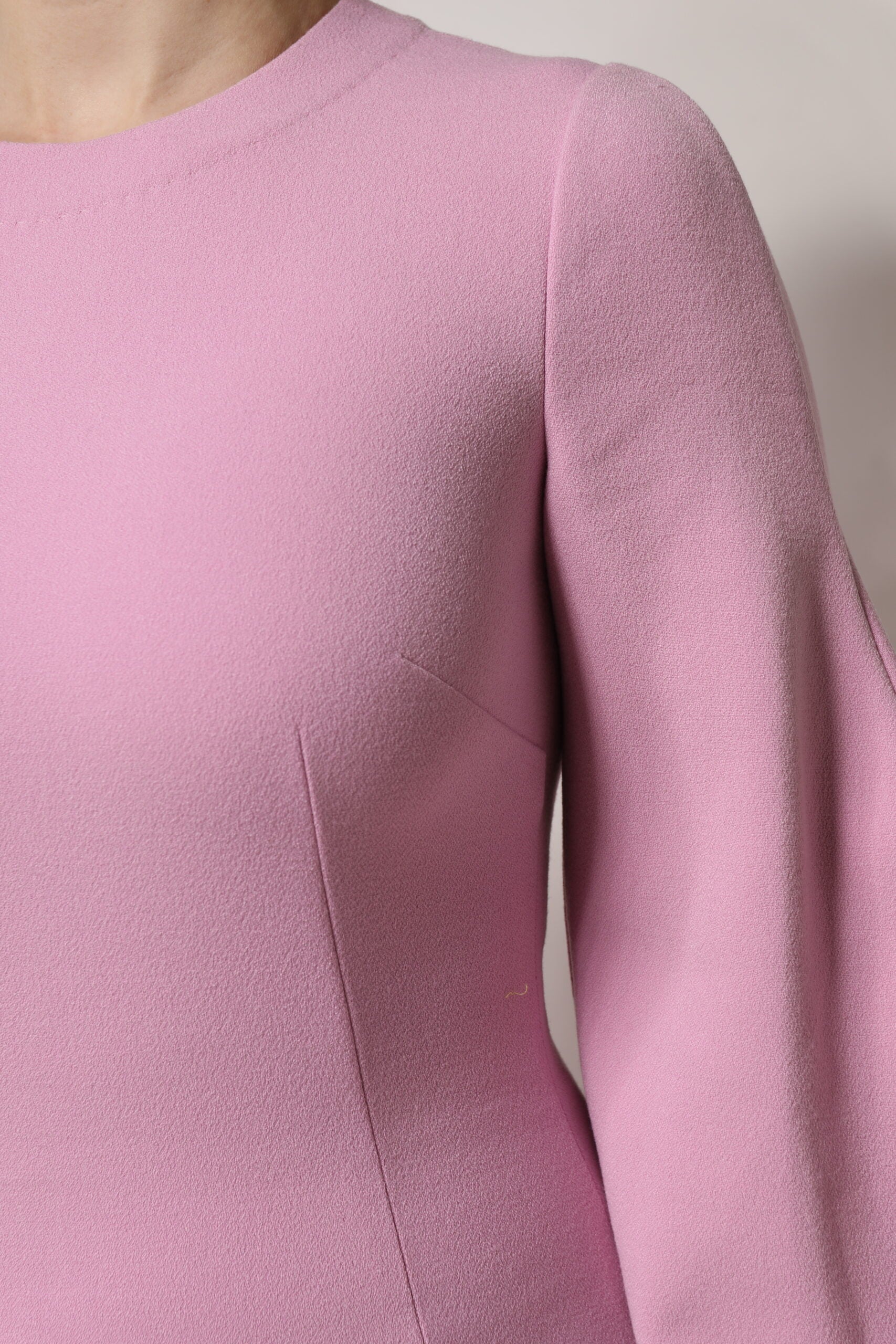 Rosa polyester långärmad fodral miniklänning