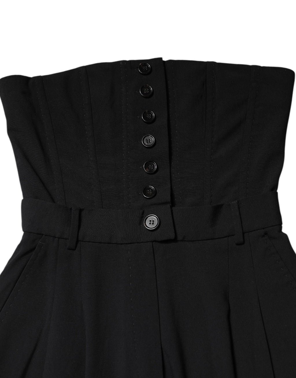 Svart axelbandslös jumpsuit i ull