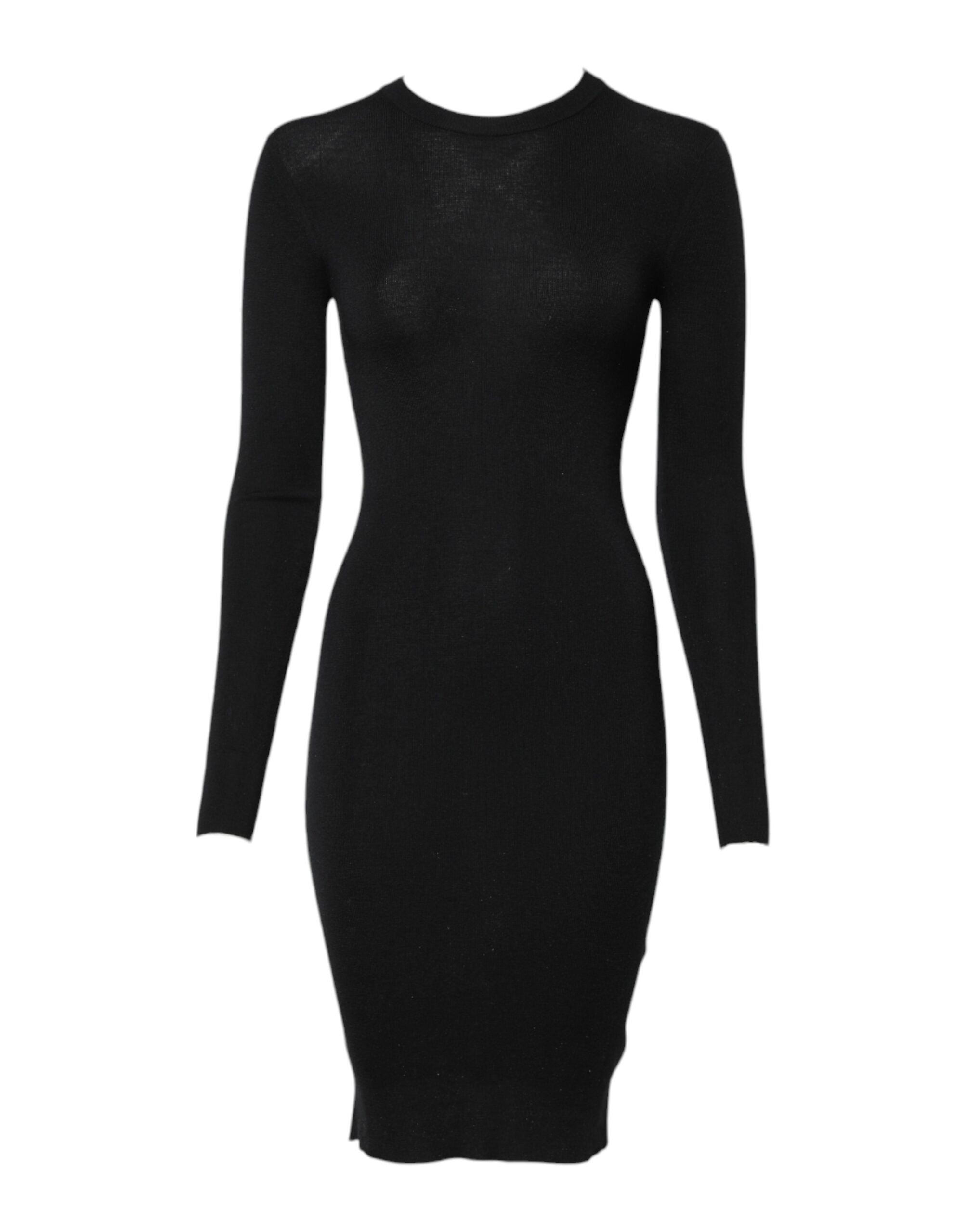 Svart långärmad bodycon-klänning